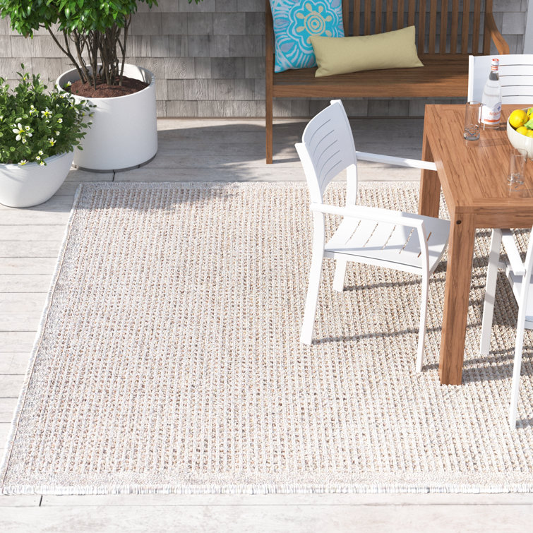 Sol 72 Outdoor™ Abilene Geometric Cream Indoor / Outdoor Area Rug
